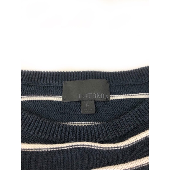 Intermix Gia Sweater Navy White Striped Size P - Picture 4 of 8